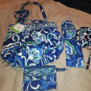 Vera Bradley, Morgan Mediterranean Blue, 4 pieces